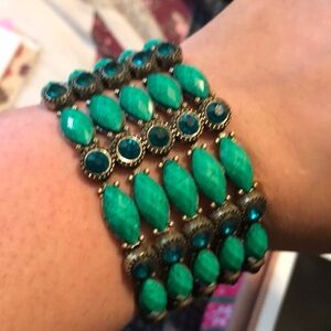 Turquoise Multi-Stone Stretch Bracelet - Green Accent Women’s Jewelry